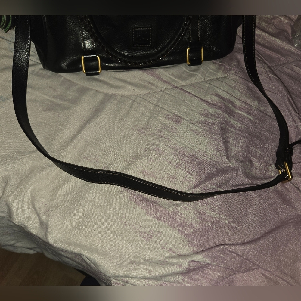 Dooney And Bourke Black Florentine Leather Tassel Satchel Handbag - Picture 8 of 8